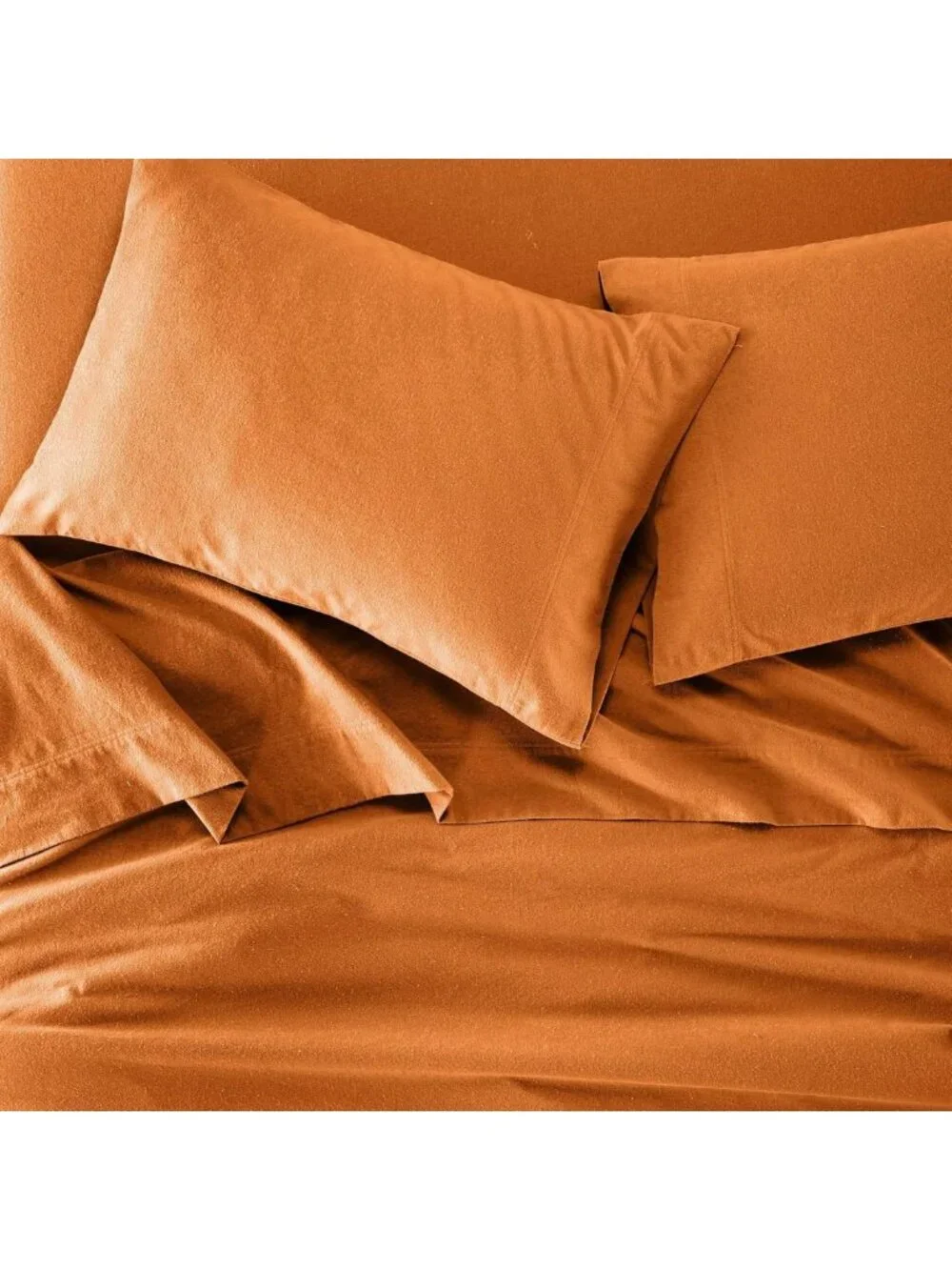Cozy Flannel Cotton Sheet Set, Warm Bedding, Deep Pocket Fitted, 2 Pillowcases